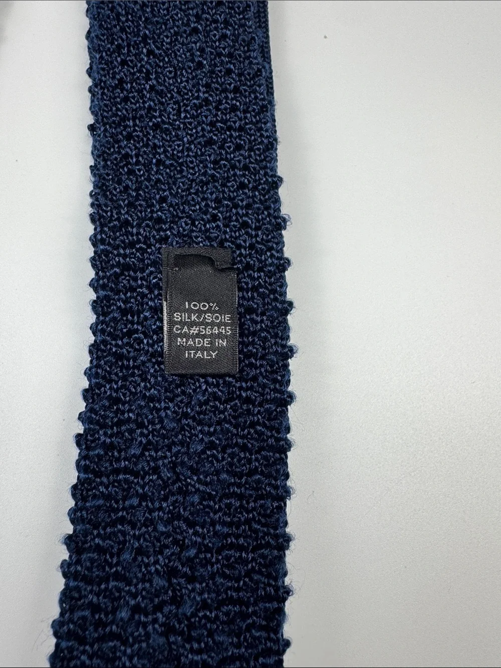 J.Crew Navy 100% Silk Knit Tie 2” Skinny Made in Italy